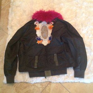 Mr & Mrs Italy embroidered bomber jacket L new